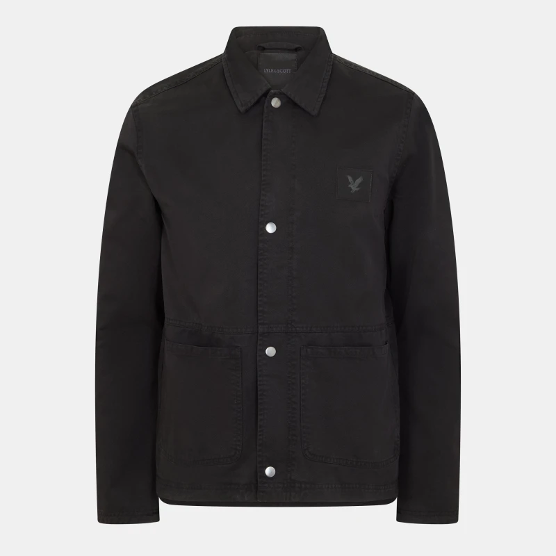 Image of Lyle and Scott Mens Panelled Long Sleeve Parka Jet Black male S