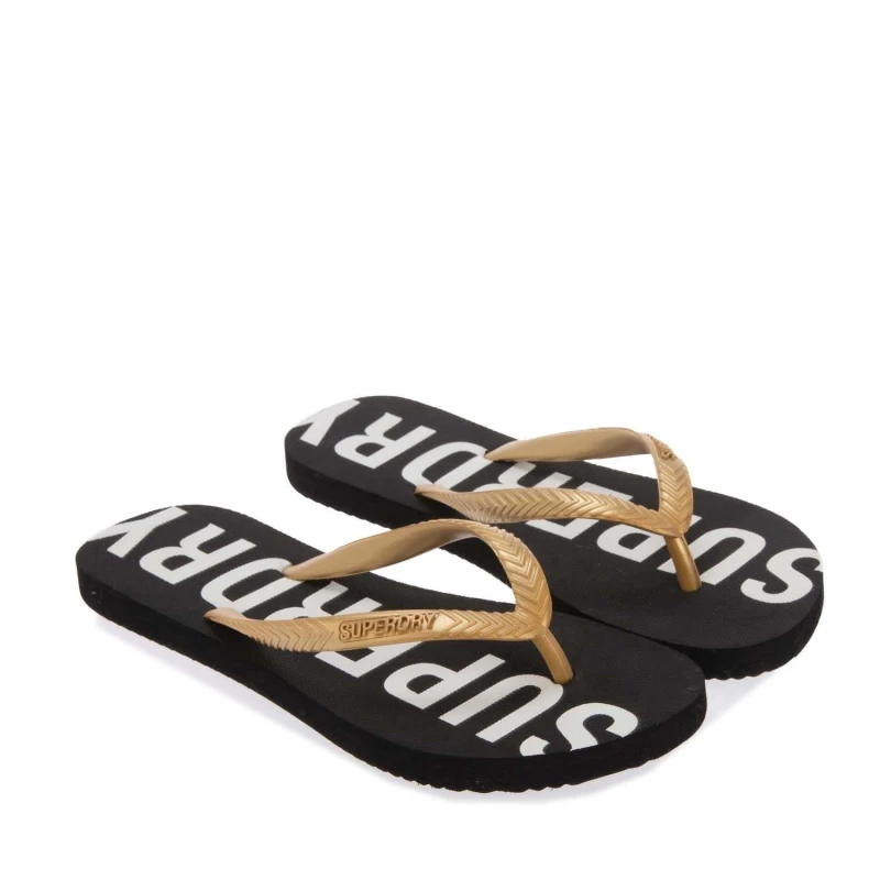 Image of Superdry Code Core Sport Flip Flops Black Gold female S