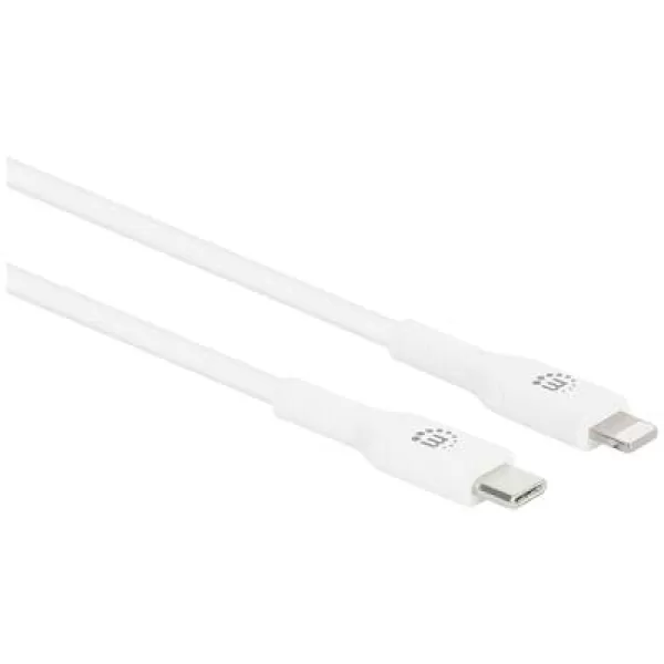 Image of Manhattan USB cable USB-C plug, Apple Lightning plug 0.50 m White 394505