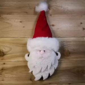 image of Christmas Santa Head with Velvet Hat & Hanging Hoop 50cm