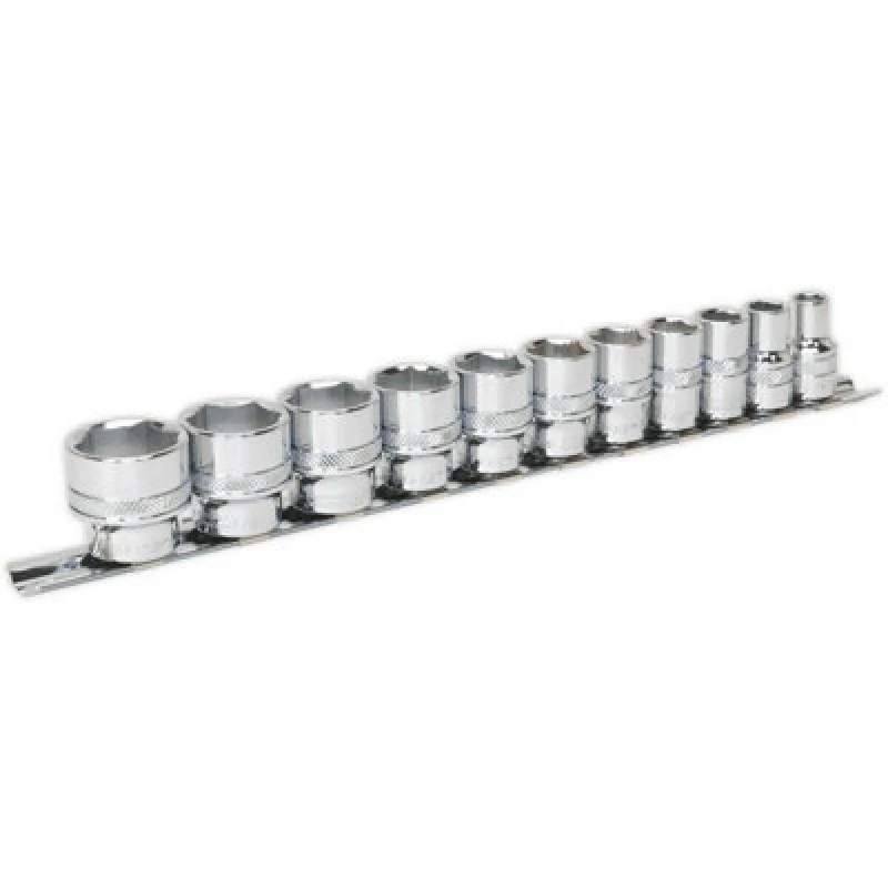 Image of Loops 11 PACK Socket Set 3/8" Imperial Square Drive - 6 Point LOCK-ON Rounded Heads Multi