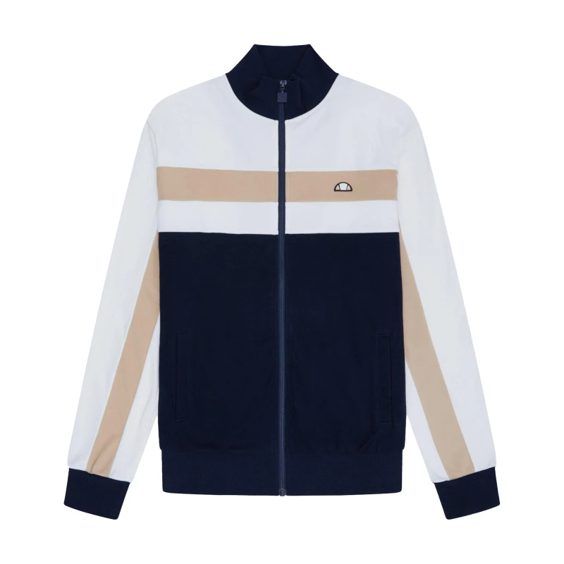 Image of Ellesse Mens An Tech Fleece Tracksuit Top Off White/Navy male 2X Large