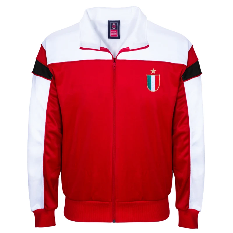 Image of Score Draw AC Milan 1988 Retro Football Track Jacket MILAN88HTJ-XXL XXL Mens Sportswear