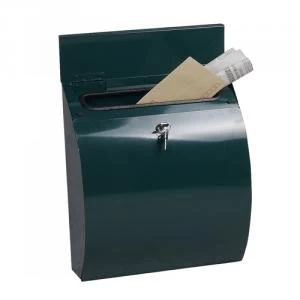 Image of Phoenix Curvo Top Loading Mail Box MB0112KG in Green with Key Lock