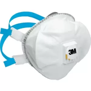 image of 8825+, Disposable Masks, Valved, FFP2, White, Filters Dusts, Mists, Pk-5 - 3M