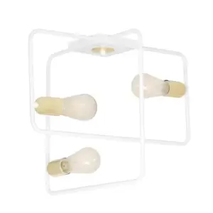 Image of Savo White Semi Flush Light 3x E27