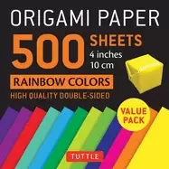 Image of origami paper 500 sheets rainbow colors 4 10cm tuttle origami paper high q