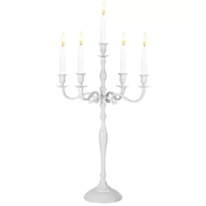 Image of Candlestick White Aluminium Nickel-plated 60cm 5-Armed