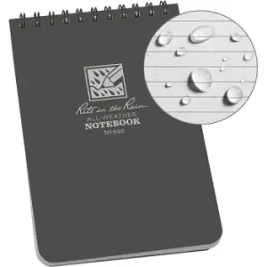 image of Rite in the Rain Universal Notebook, Top Spiral Bound, 4" x 6" (50 Sheets) Grey / Grey