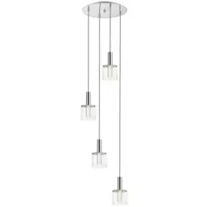 image of Spring Lighting - Spring Contemporary LED Cluster Pendant Ceiling 4 Light Chrome, Glass 3000K