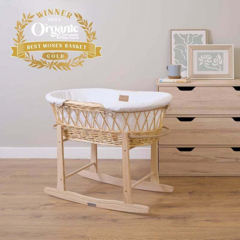Image of Clair de Lune Clair de Lune Organic Wicker Moses - White