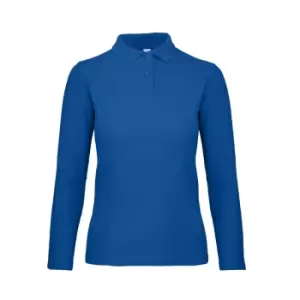 image of B&C ID.001 Womens/Ladies Long Sleeve Polo (2XL) (Royal Blue)