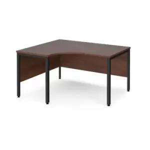 image of Office Desk Left Hand Corner Desk 1400mm Walnut Top With Black Frame 1200mm Depth Maestro 25 MB14ELKW