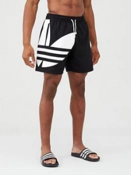 image of adidas Originals Big Trefoil Swim Shorts - Black Size M Men