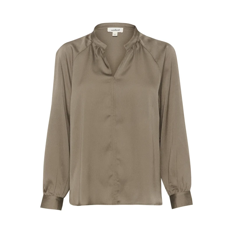 Image of Soaked in Luxury Long sleeve blouse For Her Soaked in Luxury Ioana Marron Female M