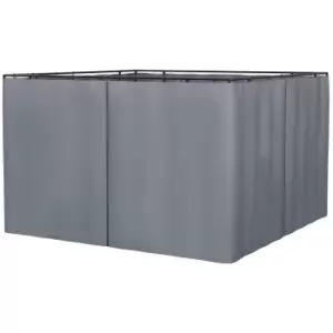 Image of Outsunny 4-Panel Replacement 3x3m Gazebo Sidewalls with Zipper - Grey