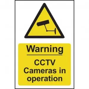 image of Warning CCTV In Operation sign 148 x 210mm. Manufactured from strong