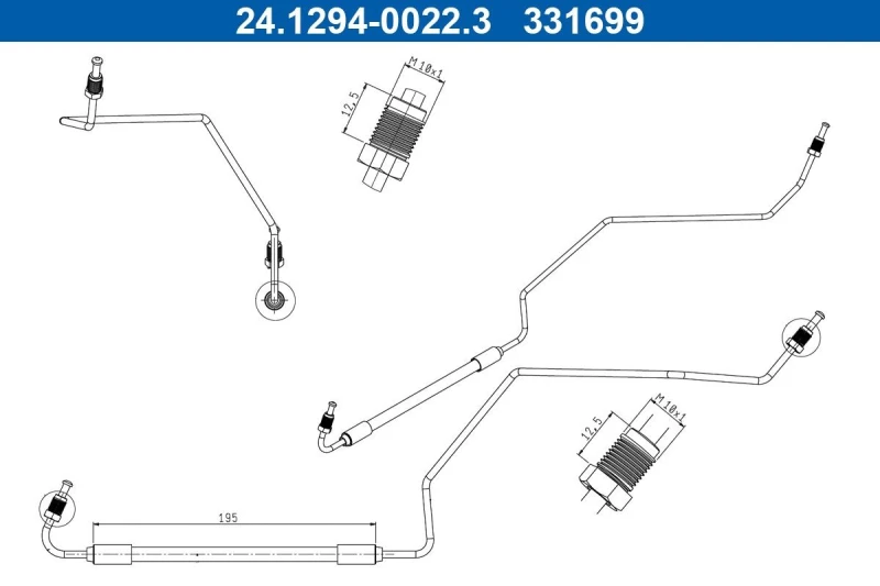 Image of Brake hose ATE 24.1294-0022.3