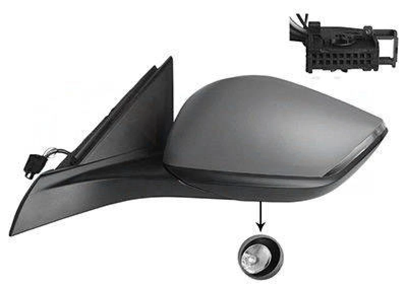 Image of VAN WEZEL 4093817 Wing mirror * HAGUS * Left, Heatable, primed Outside Mirror (50)
