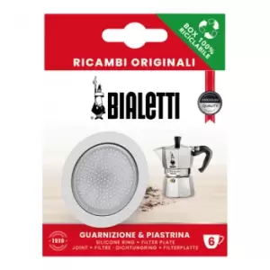 image of Gasket and filter plate for Bialetti Induction 6 cup moka pots