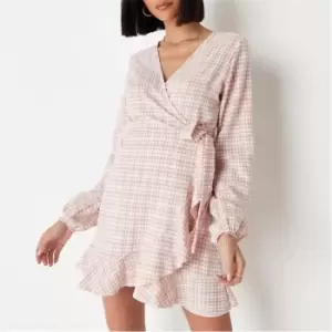 Missguided Wrap Front Mini Tea Dress - Pink