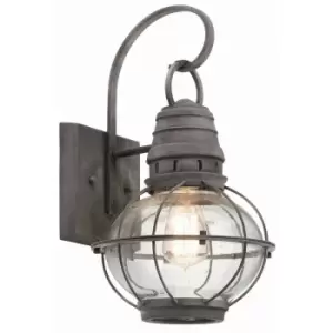 image of Outdoor IP44 Wall Light Weathered Zinc LED E27 60W d01630