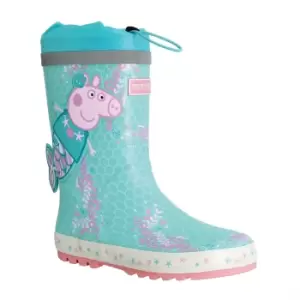 image of Regatta Boys & Girls Peppa Pig Puddle Wellington Boots UK Size 9 (EU 28)