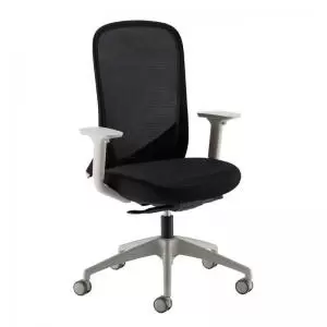 image of Sway Black mesh back adjustable operator chair with Black fabric seat