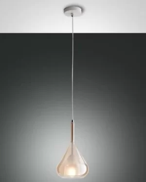 Image of Lila Dome Pendant Ceiling Lights Amber Glass, E27