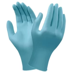 Image of Disposable Gloves, Blue, Nitrile, Powder Free, Smooth, Size L, Pk-100
