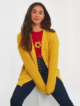 Image of Joe Browns Cool Cosy Knit Cardigan -ochre, Yellow, Size 10, Women