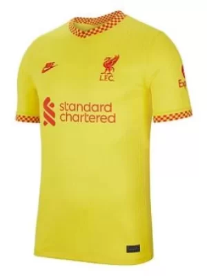 Image of Nike Liverpool Fc 3rd Mens 21/22short Sleeved Shirt, Yellow Size XL Men
