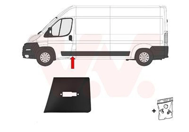 Image of VAN WEZEL Trim / Protective Strip, sidewall VAN WEZEL 1652407