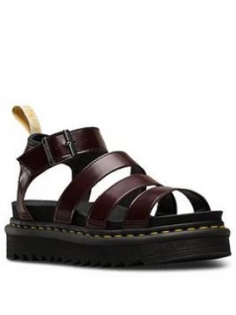 Image of Dr Martens Vegan Blaire Flat Sandals - Cherry Red, Cherry Red, Size 3, Women