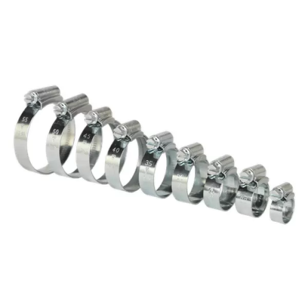 Image of Genuine SEALEY HCJ85A HI-GRIP® Hose Clip Assortment 85pc Sizes Ø9.5-55mm