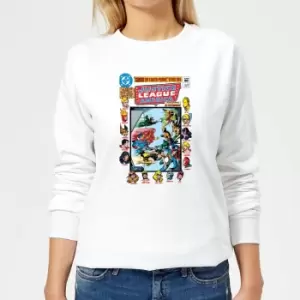 image of Justice League Crisis On Earth-Prime Cover Womens Sweatshirt - White - M