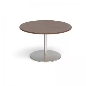 Image of Eternal circular boardroom table 1200mm - brushed steel base and