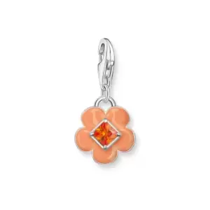 image of THOMAS SABO Silver CZ Orange Flower Charm