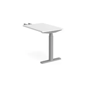 image of Height Adjustable Desk Rectangular Desk With Return 600mm White Tops With Silver Frames Elev8 Touch