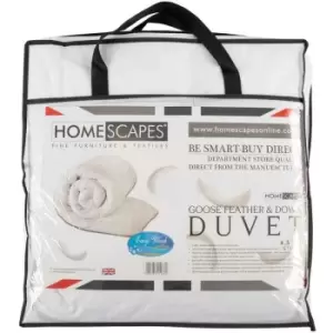 Image of Kids 4.5 Tog Goose Feather & Down Duvet - White - Homescapes