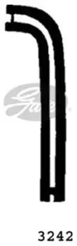 Image of Curved Radiator Hose 235mm X 25 Gates 3242