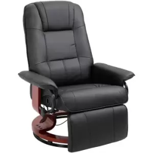 image of HOMCOM Ergonomic Office Recliner Sofa Chair PU Leather Armchair Lounger Black - Black