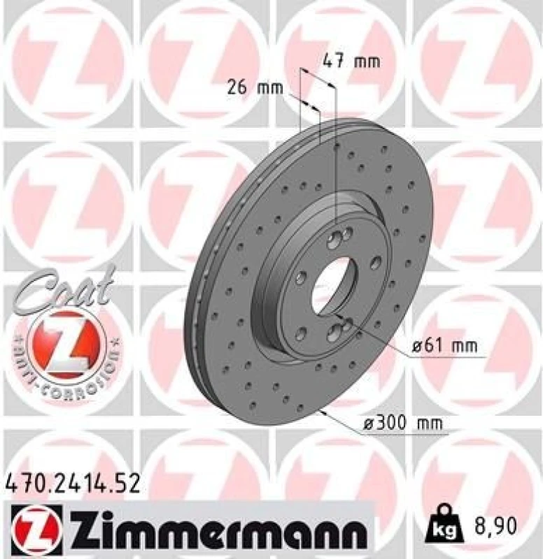 Image of ZIMMERMANN Brake disc ZIMMERMANN 470.2414.52