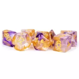 Image of Resin Poly Dice Set: Unicorn Royal Sunset