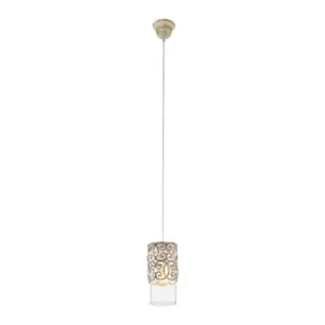 image of Hanging Ceiling Pendant Light Brown Patina & Glass 1 x 60W E27 Feature Lamp