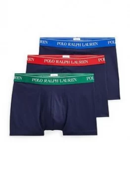 image of Polo Ralph Lauren 3 Pack Multi Colour Waistband Trunks - Cruise Navy