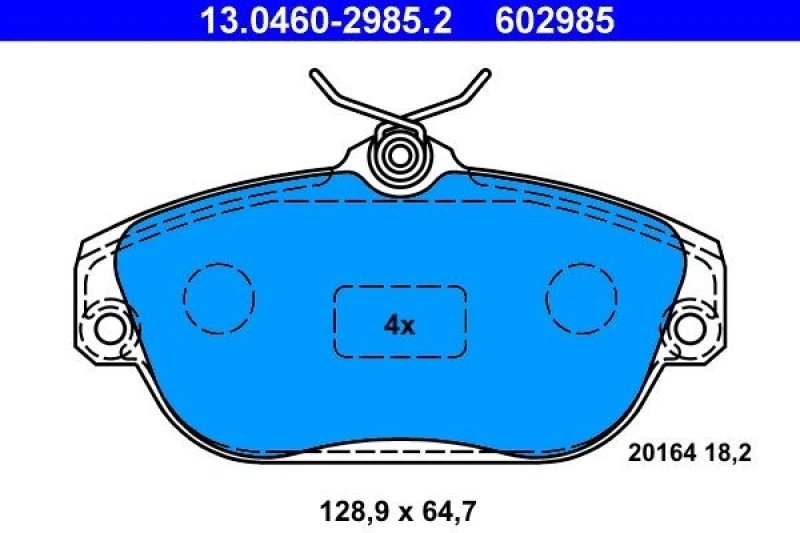 Image of ATE 13.0460-2985.2 Brake pad set excl. wear warning contact Brake Pad Set,disc brake (402)