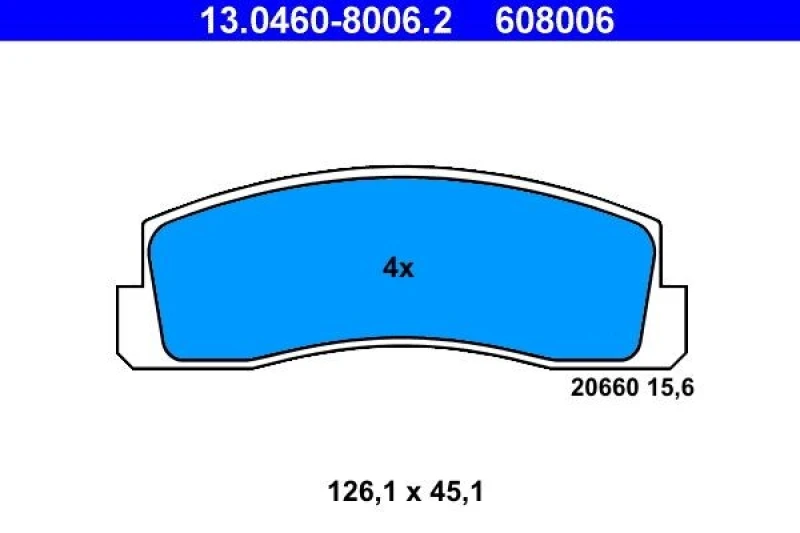 Image of ATE 13.0460-8006.2 Brake pad set excl. wear warning contact Brake Pad Set,disc brake (402)