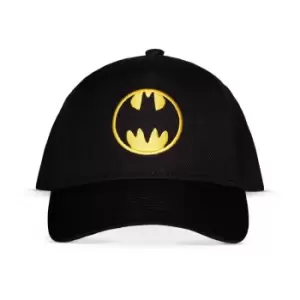 Image of DC COMICS Batman Logo Adjustable Cap, Black/Yellow (BA242483BTM)
