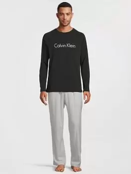 image of Calvin Klein Flannel Pyjama Gift Set - White/Black Size M Men